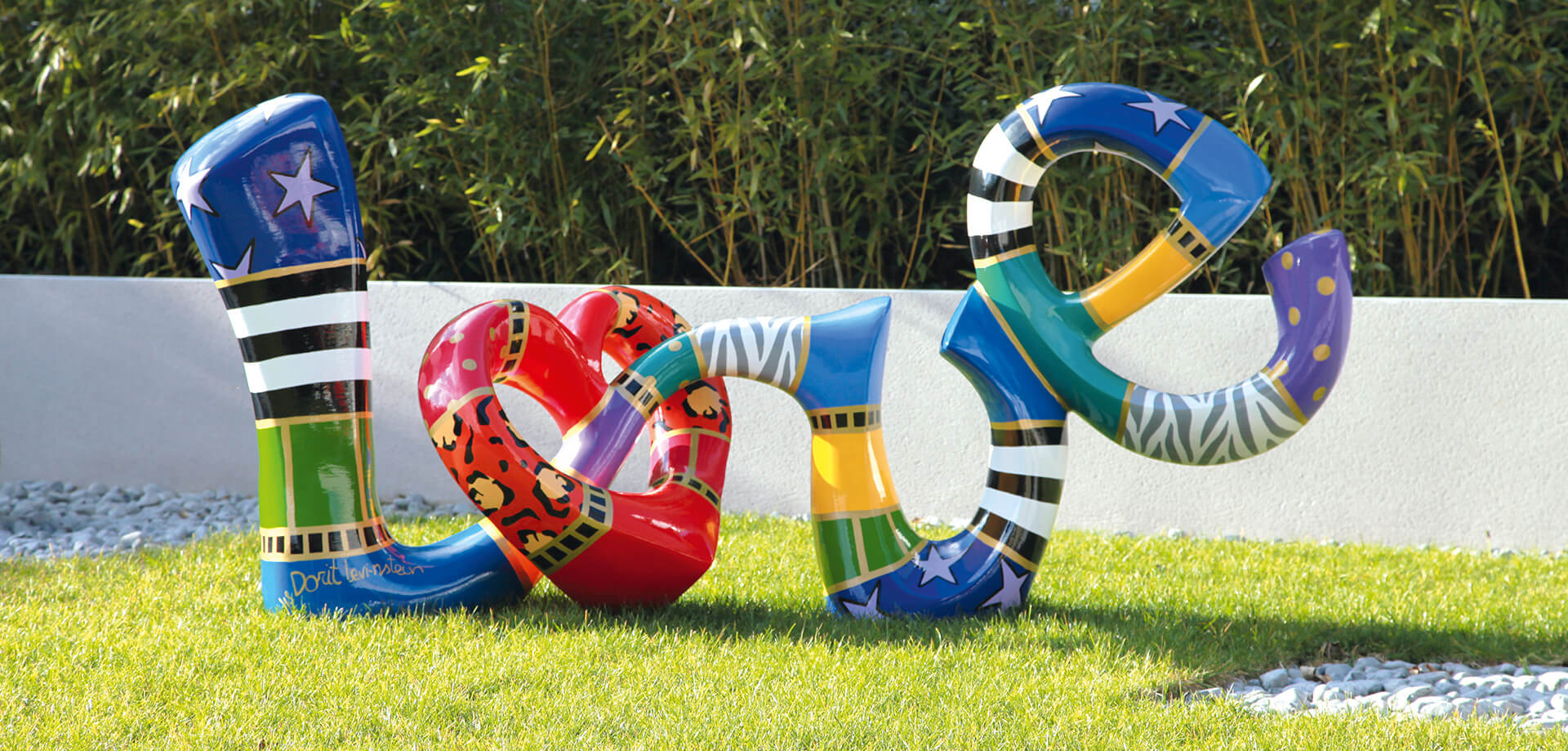 Typographic Art collection — New Love Pink sculpture by Dorit Levinstein