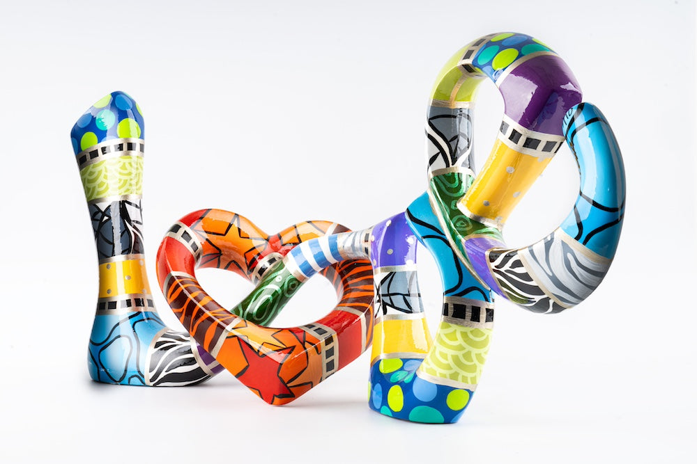 New Love sculpture by Dorit Levinstein in the studio